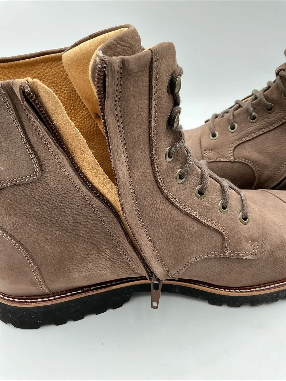 Samuel Hubbard Men's Brown Leather Lace-Up Cap-Toe Work Boots New Size 13